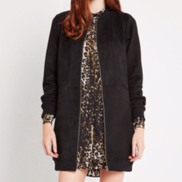 BCBGeneration faux suede long bomber jacket - Picture 1 of 5